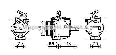 AVA QUALITY COOLING Компрессор, кондиционер MTK225